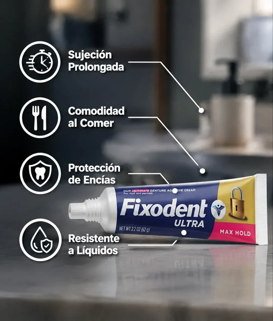 Fixodent Ultra Max Hold Adhesivo para Dentaduras